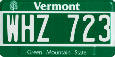 VT license plate WHZ723
