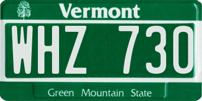 VT license plate WHZ730