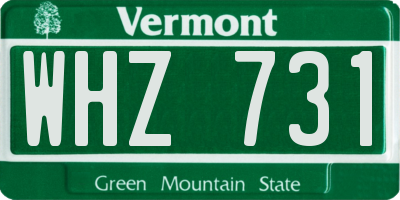 VT license plate WHZ731