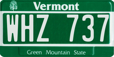 VT license plate WHZ737