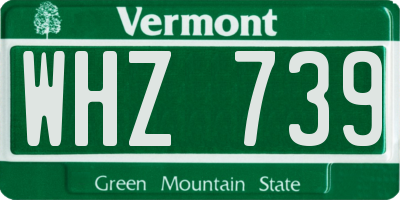 VT license plate WHZ739