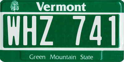 VT license plate WHZ741