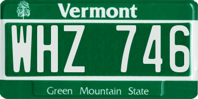 VT license plate WHZ746