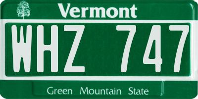 VT license plate WHZ747