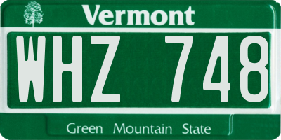 VT license plate WHZ748