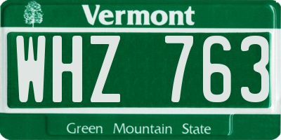 VT license plate WHZ763