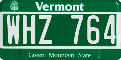 VT license plate WHZ764