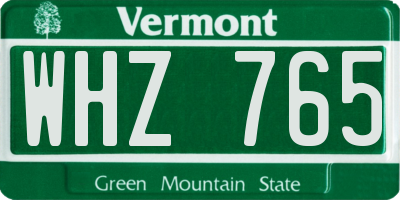 VT license plate WHZ765