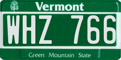 VT license plate WHZ766