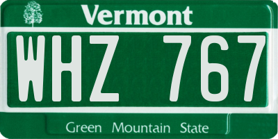 VT license plate WHZ767