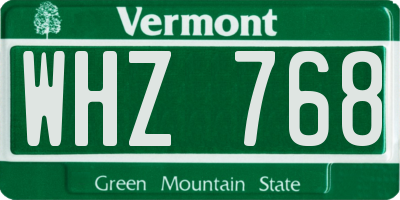 VT license plate WHZ768