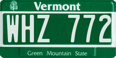 VT license plate WHZ772