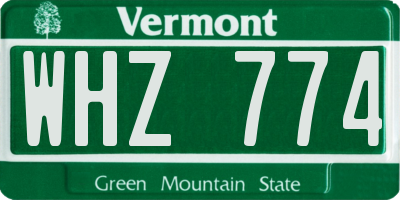 VT license plate WHZ774