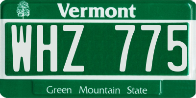 VT license plate WHZ775