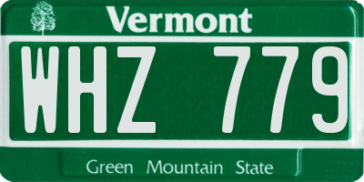 VT license plate WHZ779