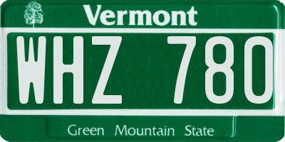VT license plate WHZ780