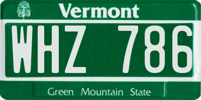 VT license plate WHZ786