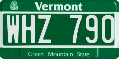 VT license plate WHZ790