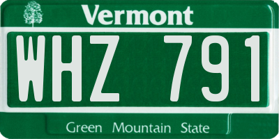 VT license plate WHZ791