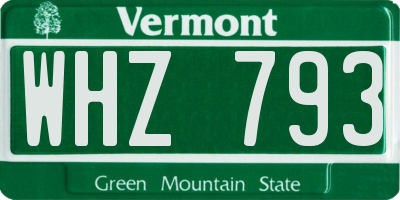 VT license plate WHZ793