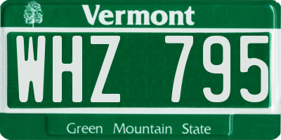 VT license plate WHZ795