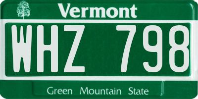 VT license plate WHZ798