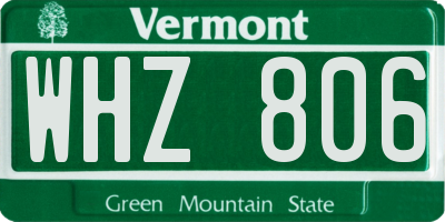VT license plate WHZ806