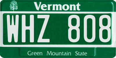 VT license plate WHZ808