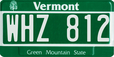 VT license plate WHZ812