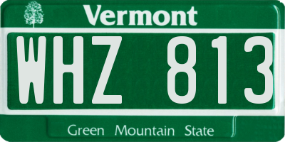 VT license plate WHZ813