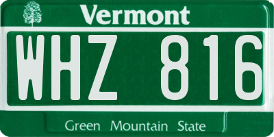 VT license plate WHZ816