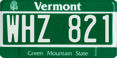 VT license plate WHZ821