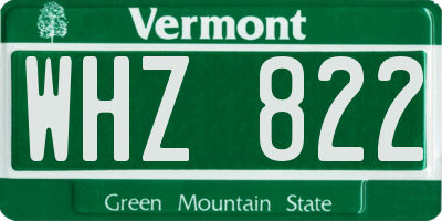 VT license plate WHZ822