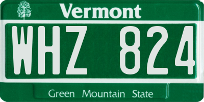 VT license plate WHZ824