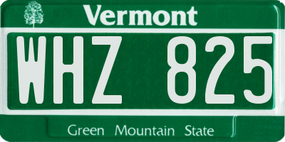 VT license plate WHZ825