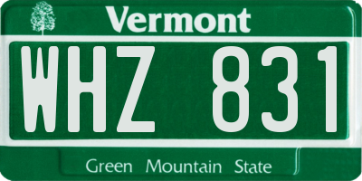 VT license plate WHZ831