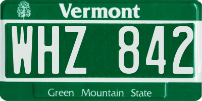 VT license plate WHZ842