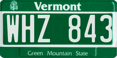 VT license plate WHZ843