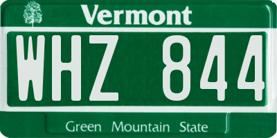 VT license plate WHZ844