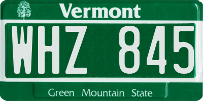 VT license plate WHZ845