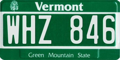 VT license plate WHZ846