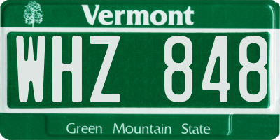 VT license plate WHZ848