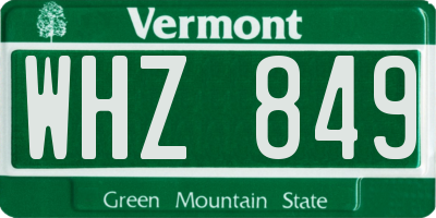 VT license plate WHZ849