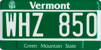 VT license plate WHZ850