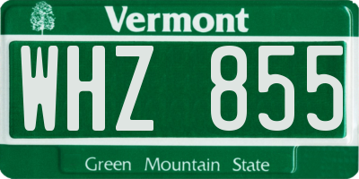 VT license plate WHZ855