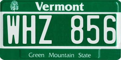 VT license plate WHZ856