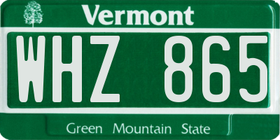 VT license plate WHZ865