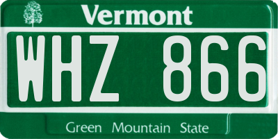 VT license plate WHZ866