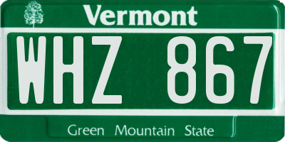 VT license plate WHZ867