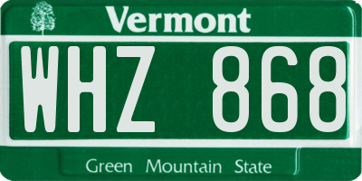 VT license plate WHZ868